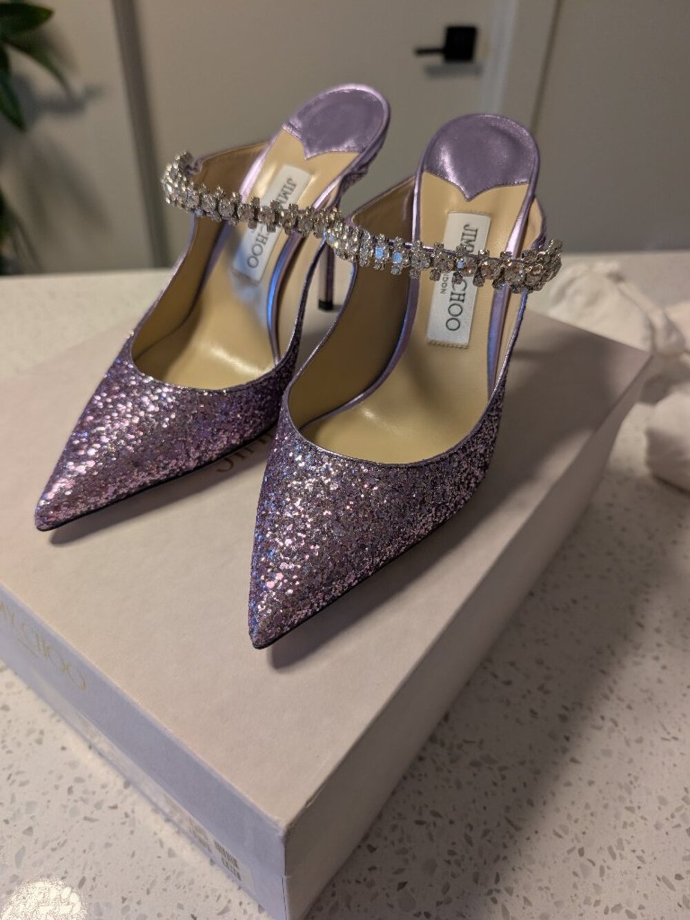 Jimmy Choo Bing 100 Embellished Mules